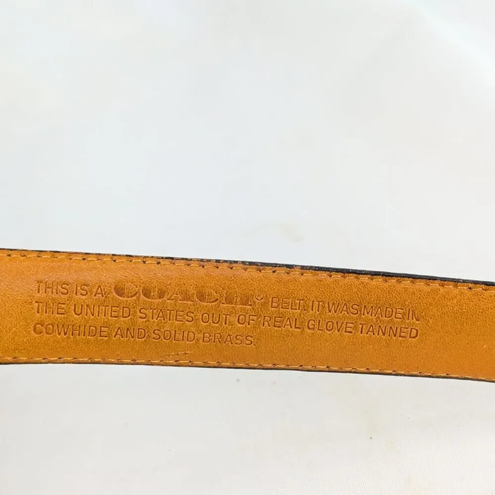 Vintage Coach 6600 Belt Mens Size 34 Black Glove Tanned Cowhide Leather USA Made